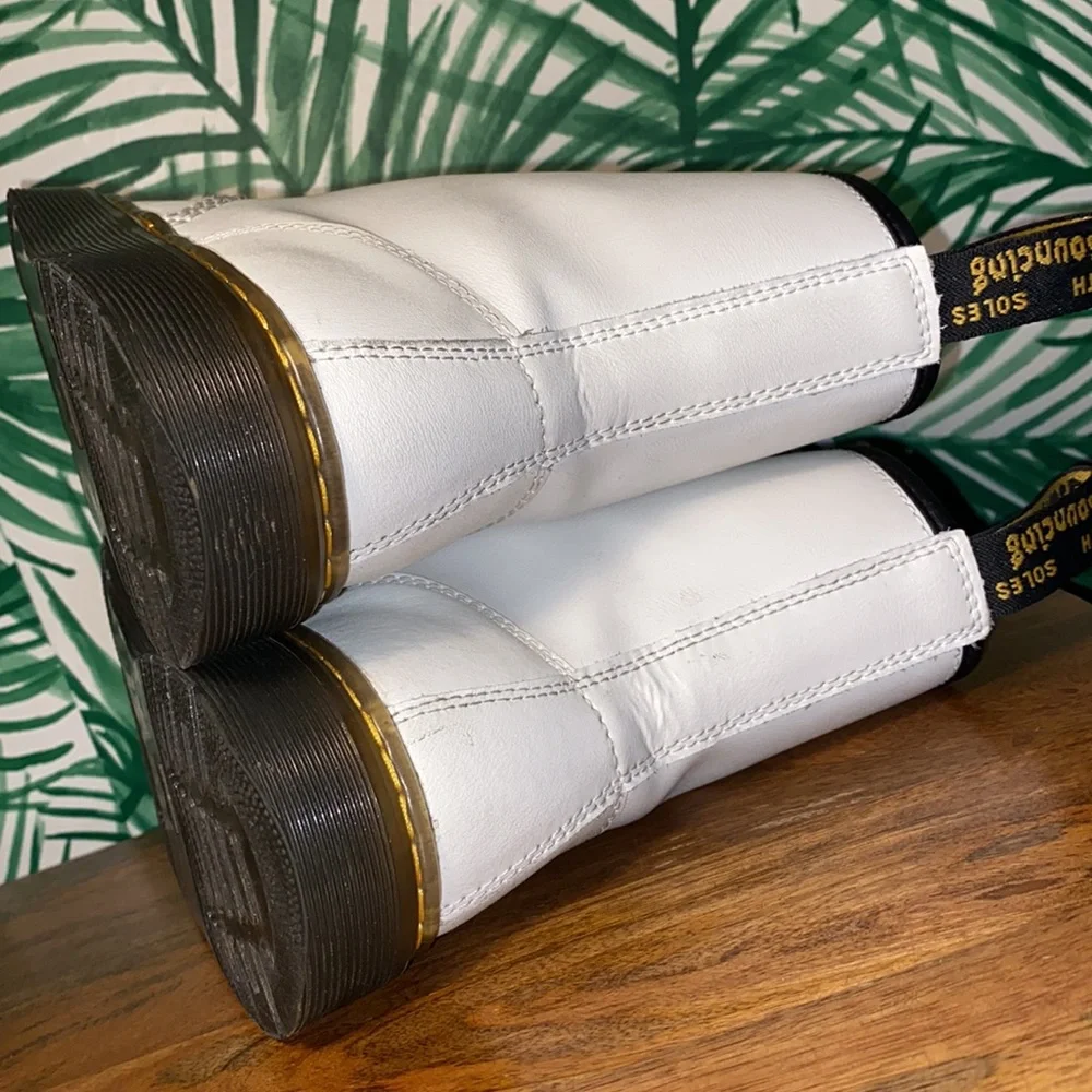 Dr. Martens Zavala White Leather Combat Boots Women’s US 7 - Picture 9 of 11